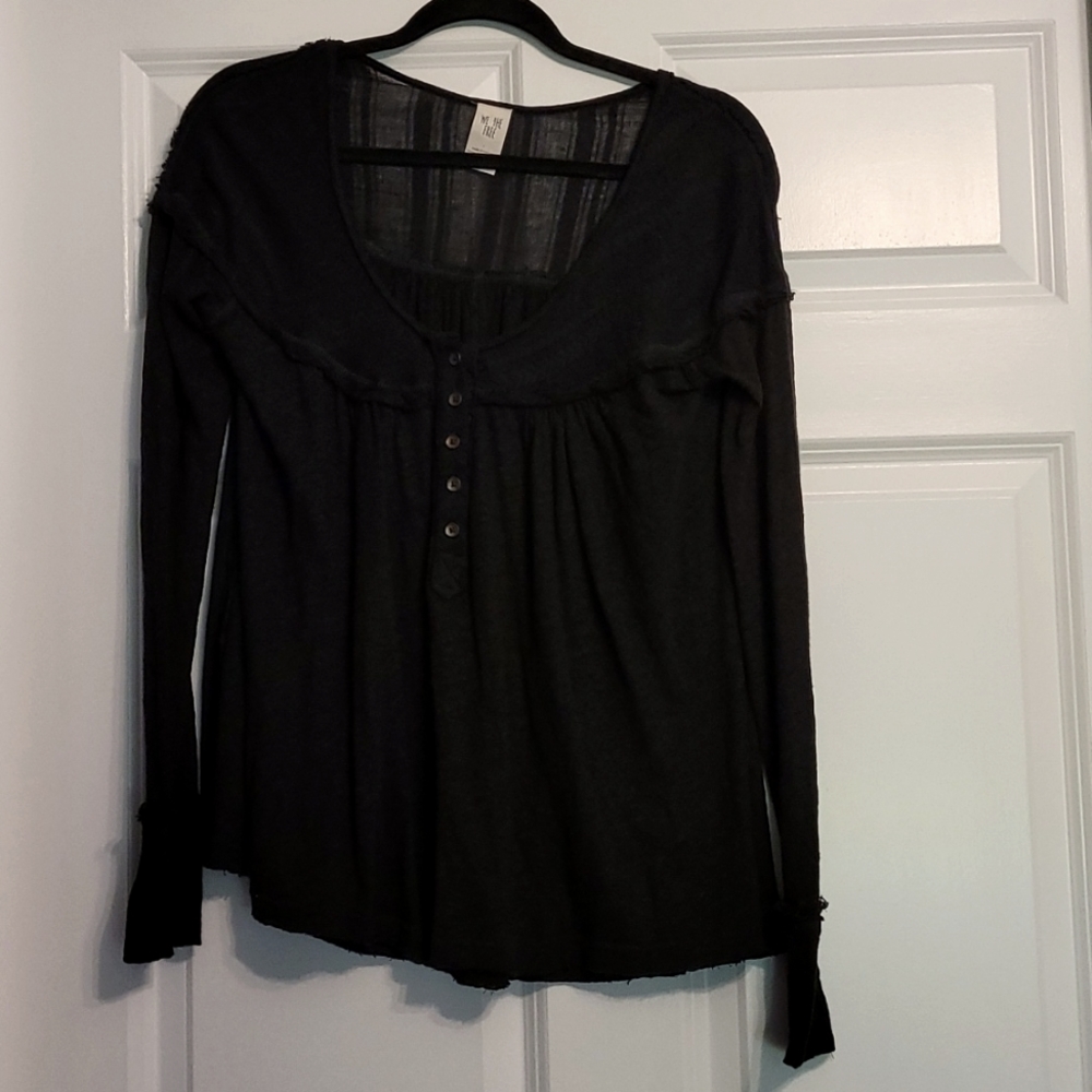 We the Free linen blend boho top